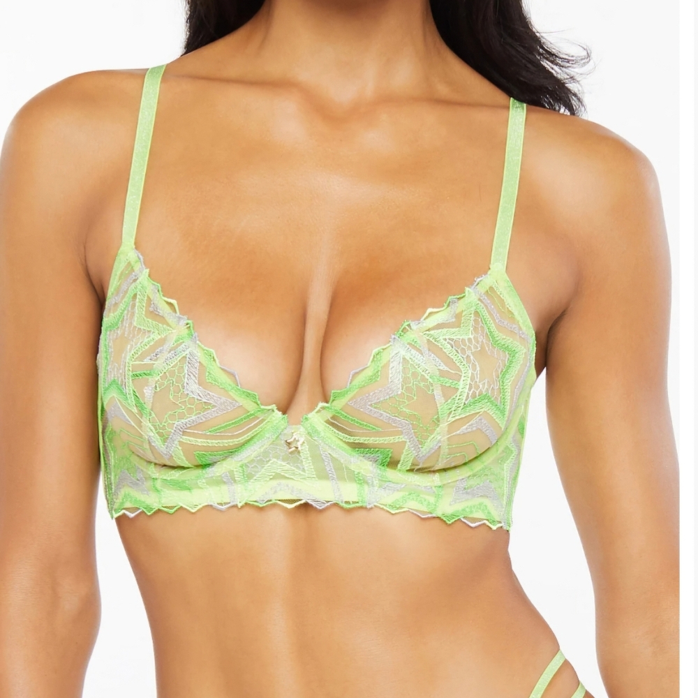 Savage X Fenty Shining Star Unlined Demi Cup Bra Size 42DDD